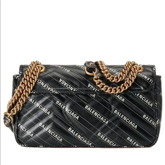 Gucci Hacker Project Limited Edition Balenciaga Print Leather Marmont GG Bag - Picture 3 of 15